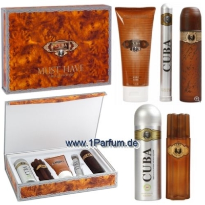 Cuba Gold Must Have - Set fur Herren, Eau de Toilette, Deodorant, Aftershave, Showergel