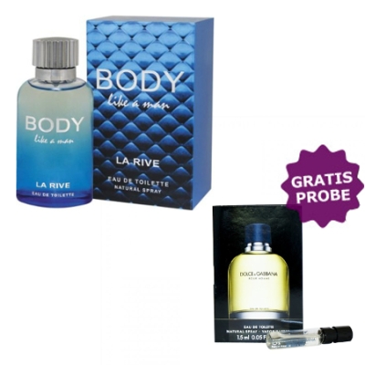 La Rive Body Like - Eau de Toilette 90 ml, Probe Dolce Gabbana Light Blue Homme