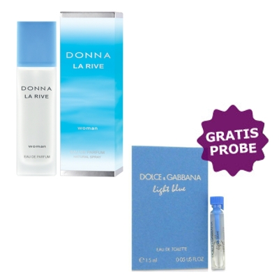 La Rive Donna - Eau de Parfum 90 ml, Probe D&G Light Blue Femme