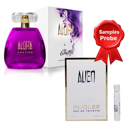 Chatler Aloha - Eau de Parfum fur Damen 100 ml, Probe Thierry Mugler Alien EDT 1,2