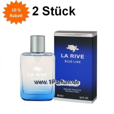 La Rive Blue Line - Eau de Toilette fur Herren 90 ml, 2 Stuck