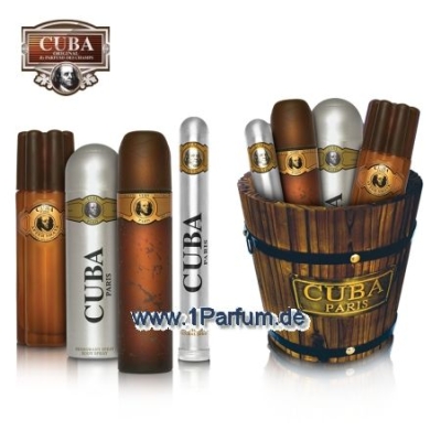 Cuba Gold - Cuba Geschenk-Set 5-teilig fur Herren, Eau de Parfum 35 ml, Eau de Toilette 100 ml, Deodorant 200 ml, After Shave 100 ml, Holzeimer