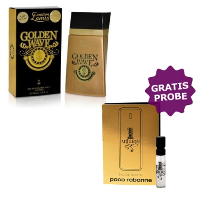 Lamis Golden Wave Men - Eau de Toilette 100 ml, Probe Paco Rabanne 1 Million