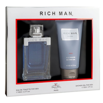 Paris Bleu Rich Man - Set fur Herren, Eau de Toilette, Duschgel