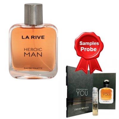 La Rive Heroic Man - Eau de Toilette 100 ml, Probe Armani Stronger With You