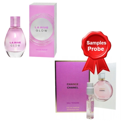 La Rive Glow - Eau de Parfum fur Damen 90 ml, Probe Chanel Chance Eau Tendre