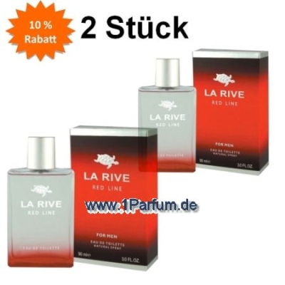 La Rive Red Line - Eau de Toilette fur Herren 90 ml, 2 Stuck