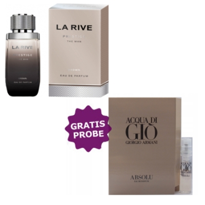 La Rive Prestige Brown The Man - Eau de Toilette 75 ml, Probe Armani Acqua di Gio Absolu