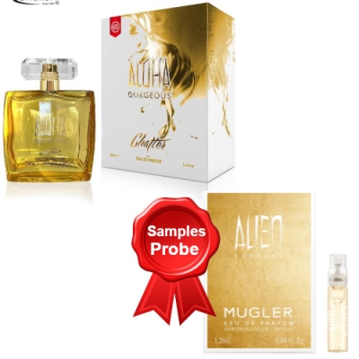 Chatler Aloha Gorgeous - Eau de Parfum fur Damen 100 ml, Probe Thierry Mugler Alien Goddess EDP 1,2 ml